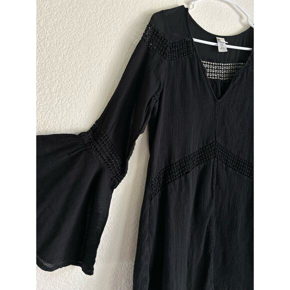 L*Space Bloomfield Swim Cover Up Tunic Cotton Dress Black Size Large Beach Pool - Picture 8 of 15